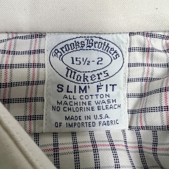 Vintage Brooks Brothers Dress Shirt Men 15.5 Button Up Check Blue Red USA VTG - Picture 6 of 10